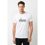 Qivi Türk Boyları Alayundlu Baskılı Beyaz Erkek Örme T-shirt