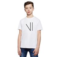 Qivi Türk Boyları Karkin Tamga Baskılı Beyaz Unisex Çocuk T-shirt