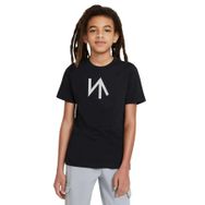 Qivi Türk Boyları Salur Baskılı Unisex Çocuk Siyah T-shirt