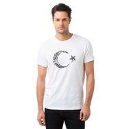Qivi Türkiye Cumhurıyeti Atatürk Baskılı Beyaz Erkek Örme T-shirt