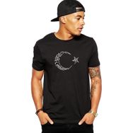 Qivi Türkiye Cumhurıyeti Atatürk Baskılı Siyah Erkek Örme T-shirt