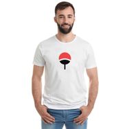 Qivi Uchiha Clan Baskılı Beyaz Erkek Örme T-shirt