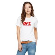 Qivi Ufc Logo Baskılı Beyaz Örme Kadın T-shirt