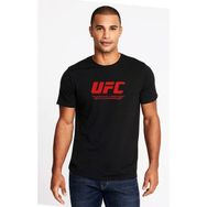 Qivi Ufc Logo Baskılı Siyah Erkek Örme T-shirt