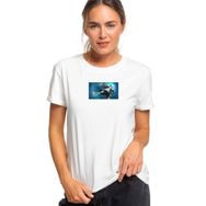 Qivi Underswap Sans Baskılı Beyaz Örme Kadın T-shirt