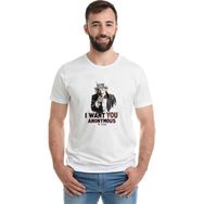 Qivi V For Vendetta I Want You Baskılı Beyaz Erkek Örme T-shirt