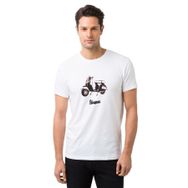 Qivi Vespa Baskılı Beyaz Erkek Örme T-shirt