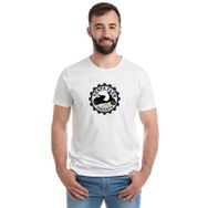 Qivi Vespa Club Baskılı Beyaz Erkek Örme T-shirt