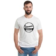 Qivi Vespa Service Baskılı Beyaz Erkek Örme T-shirt