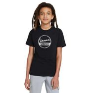 Qivi Vespa Service Baskılı Unisex Çocuk Siyah T-shirt