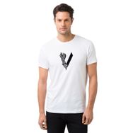 Qivi Vikings Baskılı Beyaz Erkek Örme T-shirt