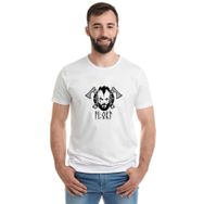 Qivi Vikings Floki Baskılı Beyaz Erkek Örme T-shirt