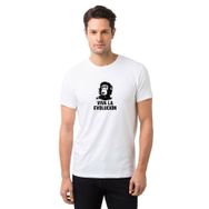Qivi Viva La Evolution Baskılı Beyaz Erkek Örme T-shirt