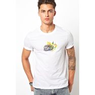 Qivi Volkswagen T1 Minibüs Gri Ton Volkswagen Baskılı Beyaz Erkek Örme T-shirt