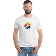 Qivi Volkswagen Van Volkswagen Tip 2 Volkswagen Baskılı Beyaz Erkek Örme T-shirt
