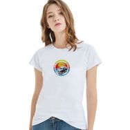 Qivi Volkswagen Van Volkswagen Tip 2 Volkswagen Baskılı Beyaz Örme Kadın T-shirt