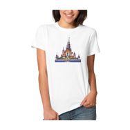 Qivi Watercolor Castle Kadın Beyaz T-shirt