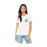 Qivi Watercolor Earth Baskılı Beyaz Kadın T-shirt