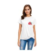 Qivi Watercolor Pomegranate Baskılı Beyaz Kadın T-shirt