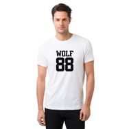 Qivi Wolf 88 Logo Baskılı Beyaz Erkek Örme T-shirt