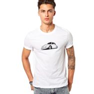 Qivi Wv Beetle Vector Baskılı Beyaz Erkek Örme T-shirt