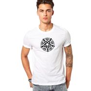 Qivi Yennefer Sign Baskılı Beyaz Erkek Örme T-shirt