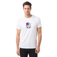 Qivi Yeşil Gözlü Beyaz Kedi Pembe Ve Baskılı Beyaz Erkek Örme T-shirt