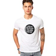 Qivi Yumruk Baskılı Beyaz Erkek Örme T-shirt
