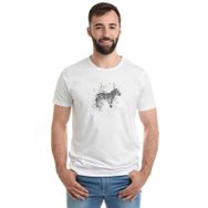 Qivi Zebra Baskılı Beyaz Erkek Örme T-shirt