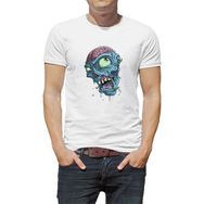 Qivi Zombie Baskılı Beyaz Erkek Örme T-shirt