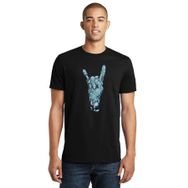 Qivi Zombie Rock Baskılı Siyah Erkek Örme T-shirt