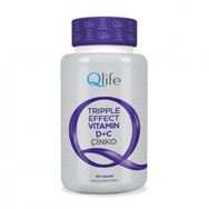 Qlife Tripple Effect Vitamin C D Çinko 60 Kapsül