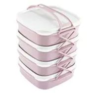Qlux L-765 Tetra Pembe 4 Katlı Beslenme Kutusu