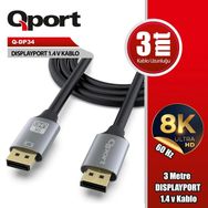 Qport Q-DP34 3 mt Display Port Kablo