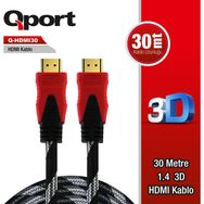 Qport Q-HDMI30 Altın Uçlu 30 mt 1.4V HDMI Kablo