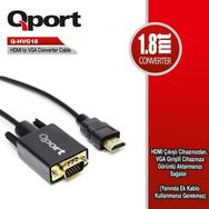 Qport Q-HVG18 HDMI to VGA 1.8 m Çevirici Kablo