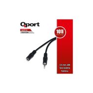 Qport Q St 10 3.5 mm Stereo Erkek 2 Rca 10 m Ses Uzatma Kablo