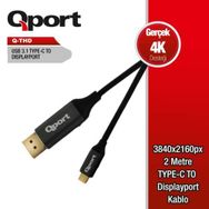 Qport Q-THD Type-C to Display Port 2 mt Çevirici