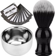Qualis Shave F2 Tıraş Fırçası + Kase + 20 Adet Platinum Yaprak Jilet