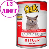Quik Biftekli 12x415 gr Kedi Konservesi