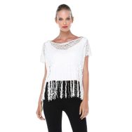 Quincey Bd2390 Beyaz Püsküllü Bluz
