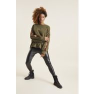 Quincey BDE2609 Kadın Haki Bakır Kol Detay Sweatshirt