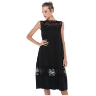 Quincey EB2644 Siyah Dantel Detaylı Scuba Elbise