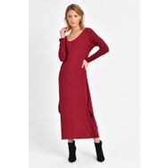 Quincey EBM2729 Triko Elbise Bordo