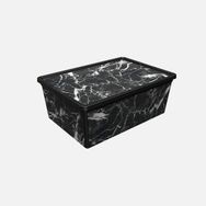 Qutu Trend Black Marble 10 lt Saklama Kutusu