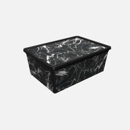 Qutu Trend Black Marble 10 lt Saklama Kutusu