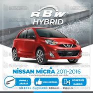 R.B.W Nissan Micra Ön 2011-2016 Hibrit Silecek Takımı
