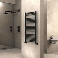 Radiva Haiti 600x1100 mm Düz Mat Siyah Havlupan