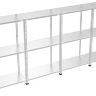 Rafburada 3 Katlı 4'lü Bitişik Galvaniz Çelik 100x59x93 cm Depo Arşiv Dosya Rafı