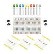 Rakun Robotik Mini Breadboard 10 Adet Karışık Led 30 Adet Direnç 4 Adet Buton Paketi